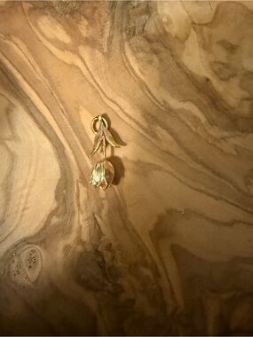 Gold Floral Drop Necklace Charm